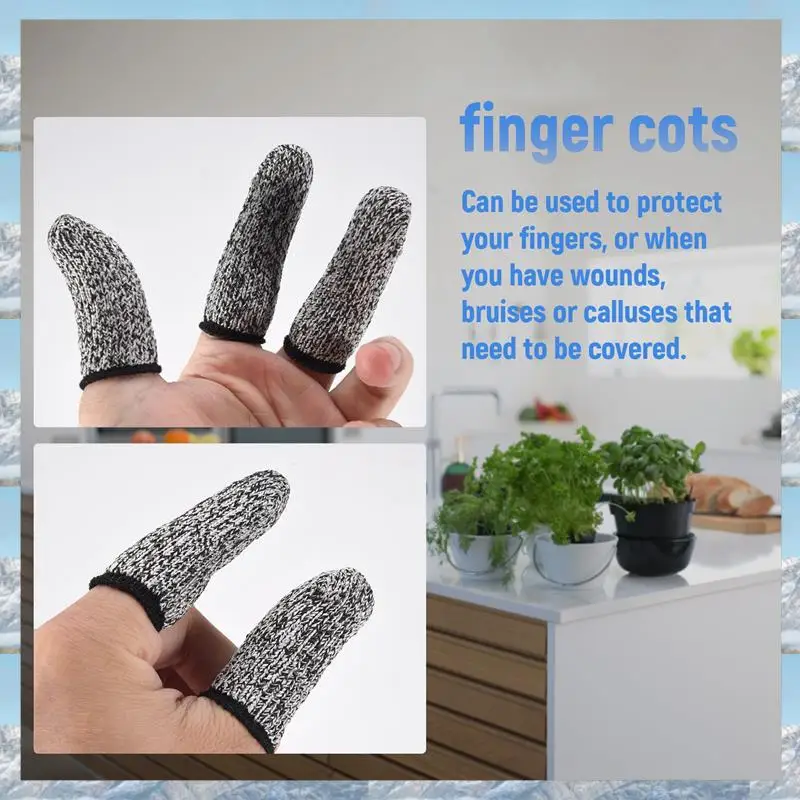 2025 Hot Style 10 PCS Finger Cots Cut Resistant Protection, Extender For Kitchen, Work, Sculpture, Anti-Slip, Reusable