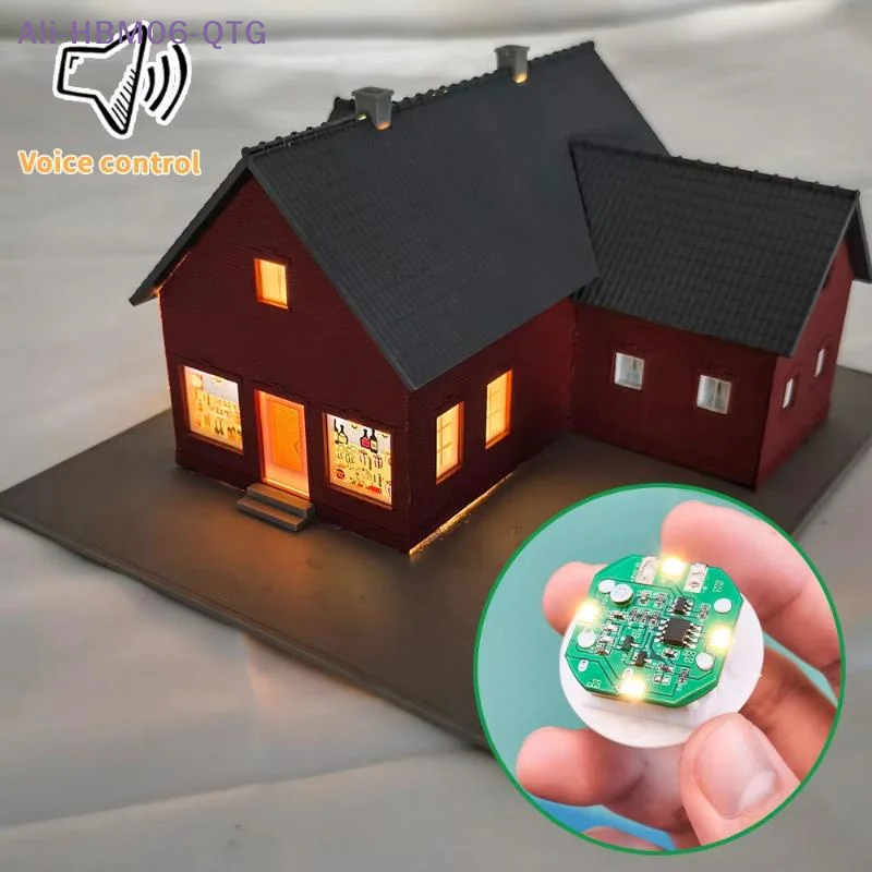 

[New]1Pc Tapping/Sound Control Lighting Toy 38mm Rechargeable LED Light Night Lamp DIY Dollhouse Accessories Wall Bedside Lamp