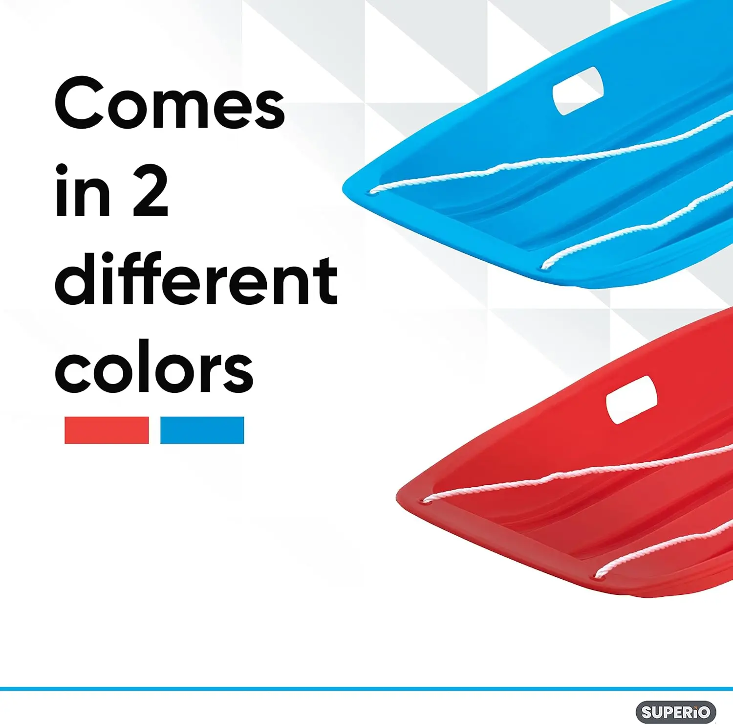 Toboggan Snow Sled for Kids and Adults Heavy Duty Plastic Slider with Handles and Hole for Pull Ropes Kid and Adult Winter Fun