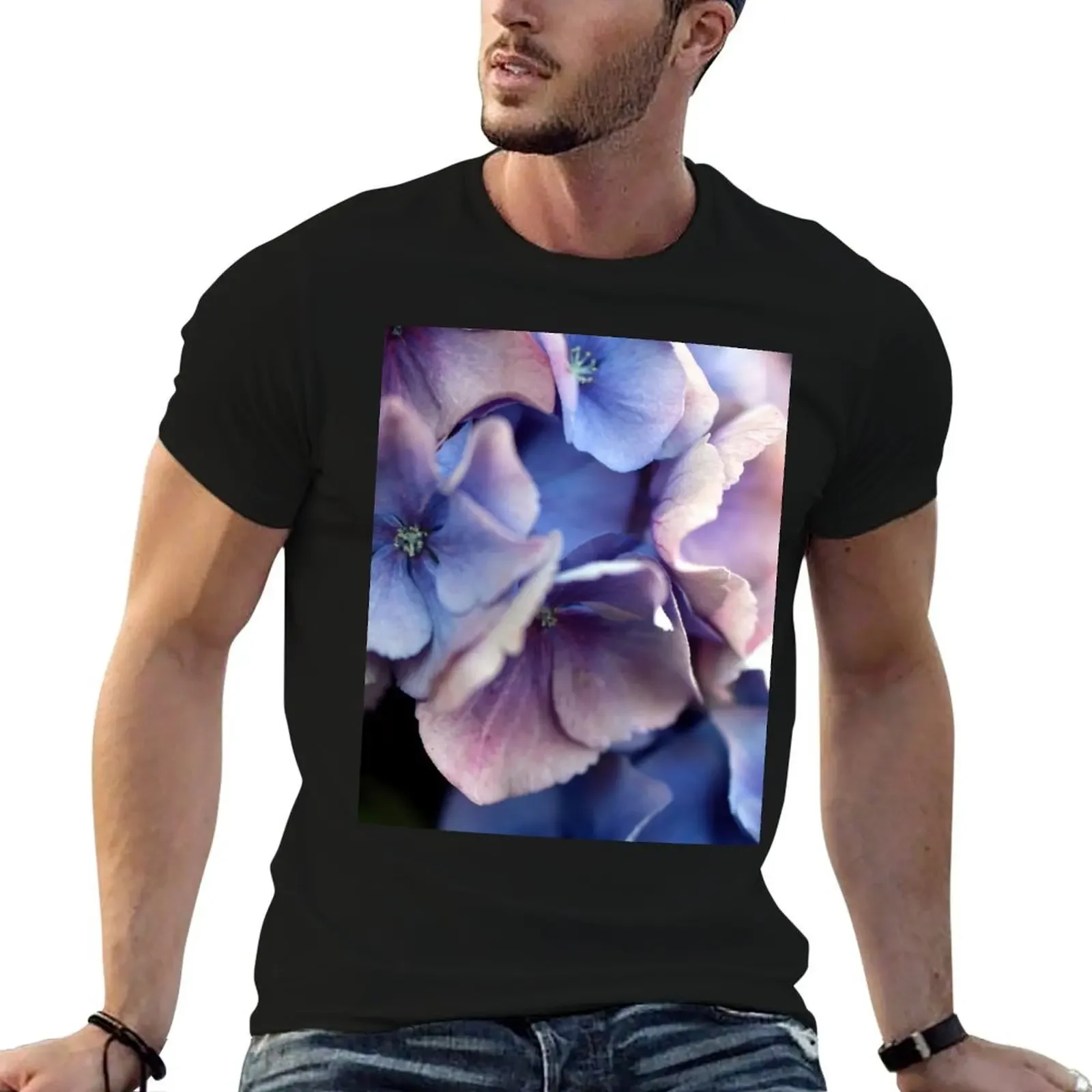 Hydrangea Hurray T-Shirt blacks plus sizes mens shirts graphic tee