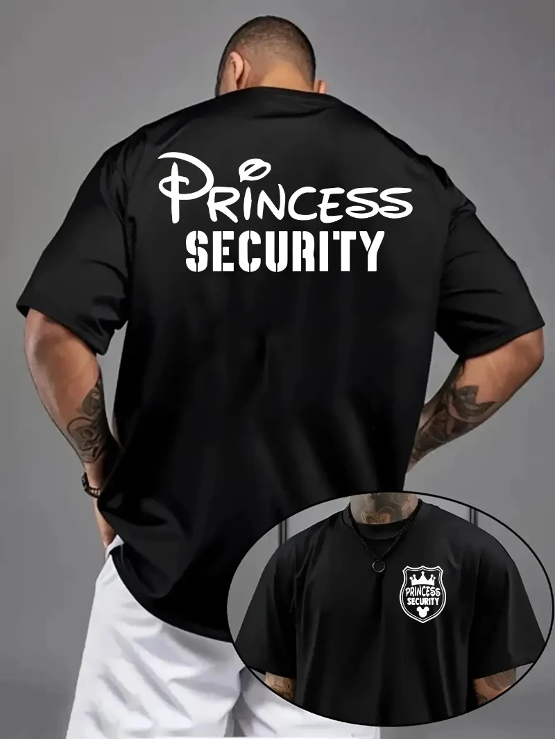 

Мужская футболка Disney, принт мультяшной принцессы, повседневная и удобная футболка с круглым вырезом, подходит для занятий спортом и повседневной носки