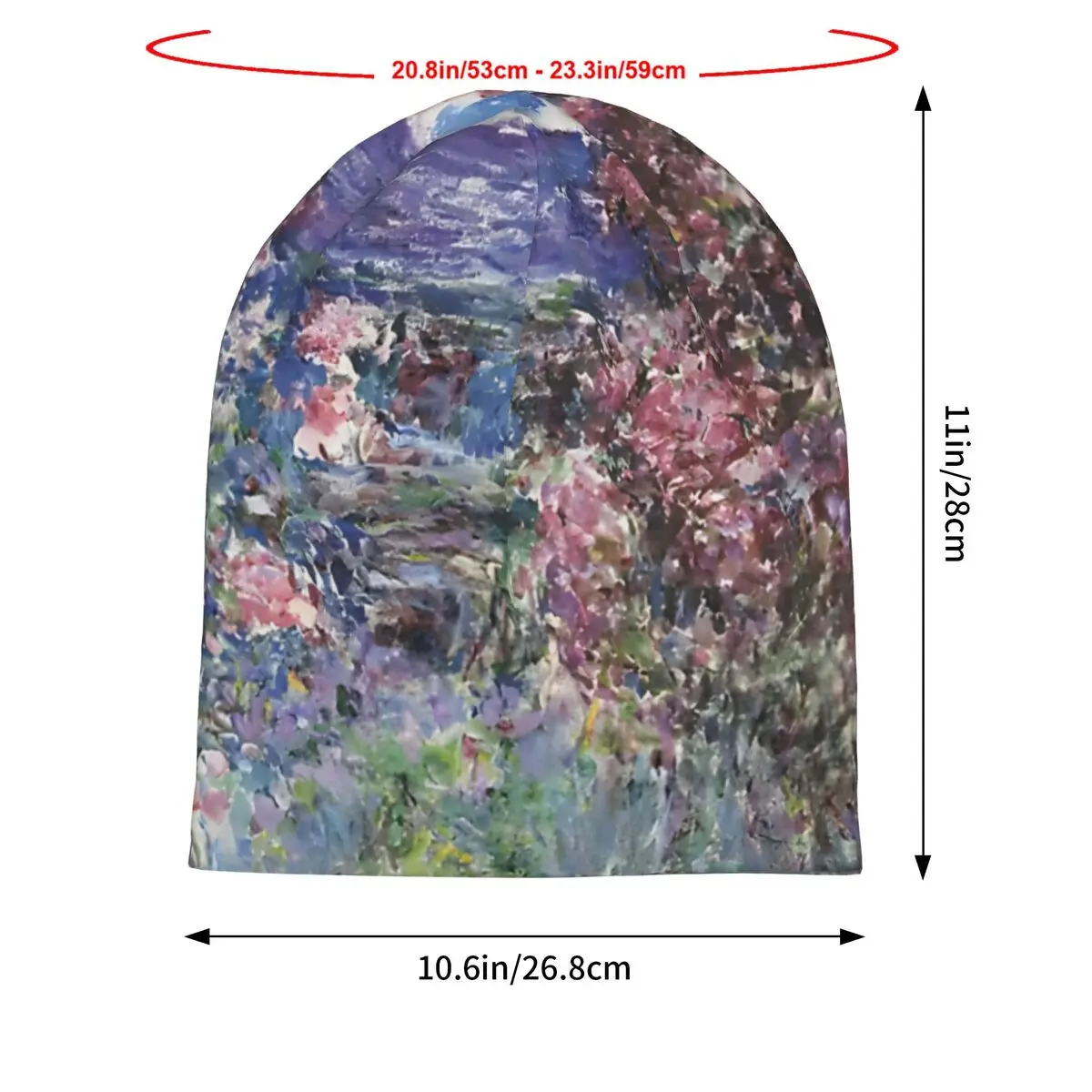 Claude Monet Casa Entre Rosas Bath Mat Men's Beanies Printed Chemotherapy Pile Outdoor Turban Breathable