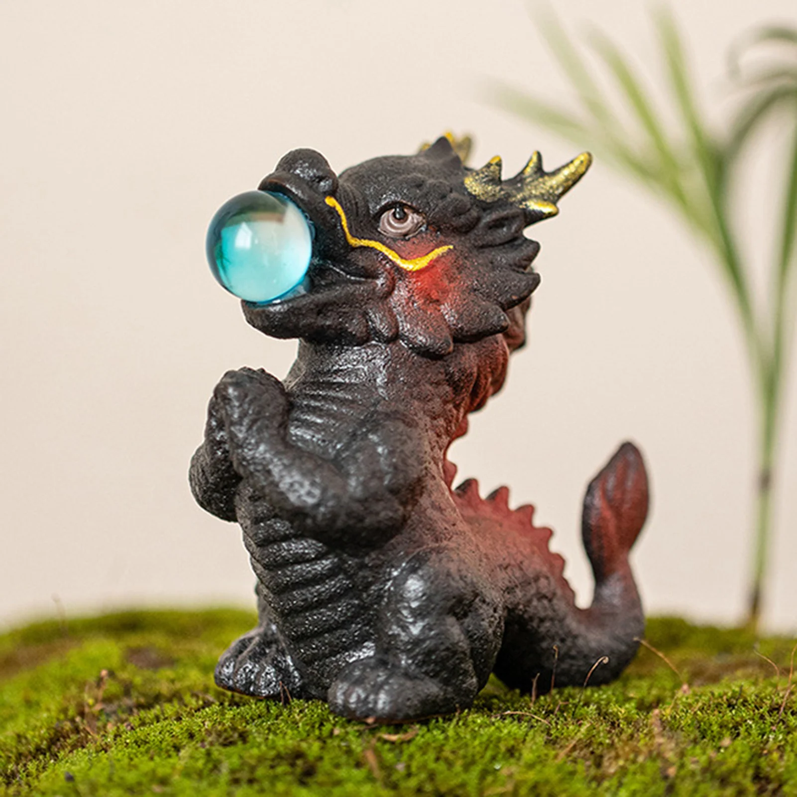 

Cool Auspicious Ceramic Dragons Tea Pet Statue Stylish Desktop Crafts Decoration For Bedroom Home