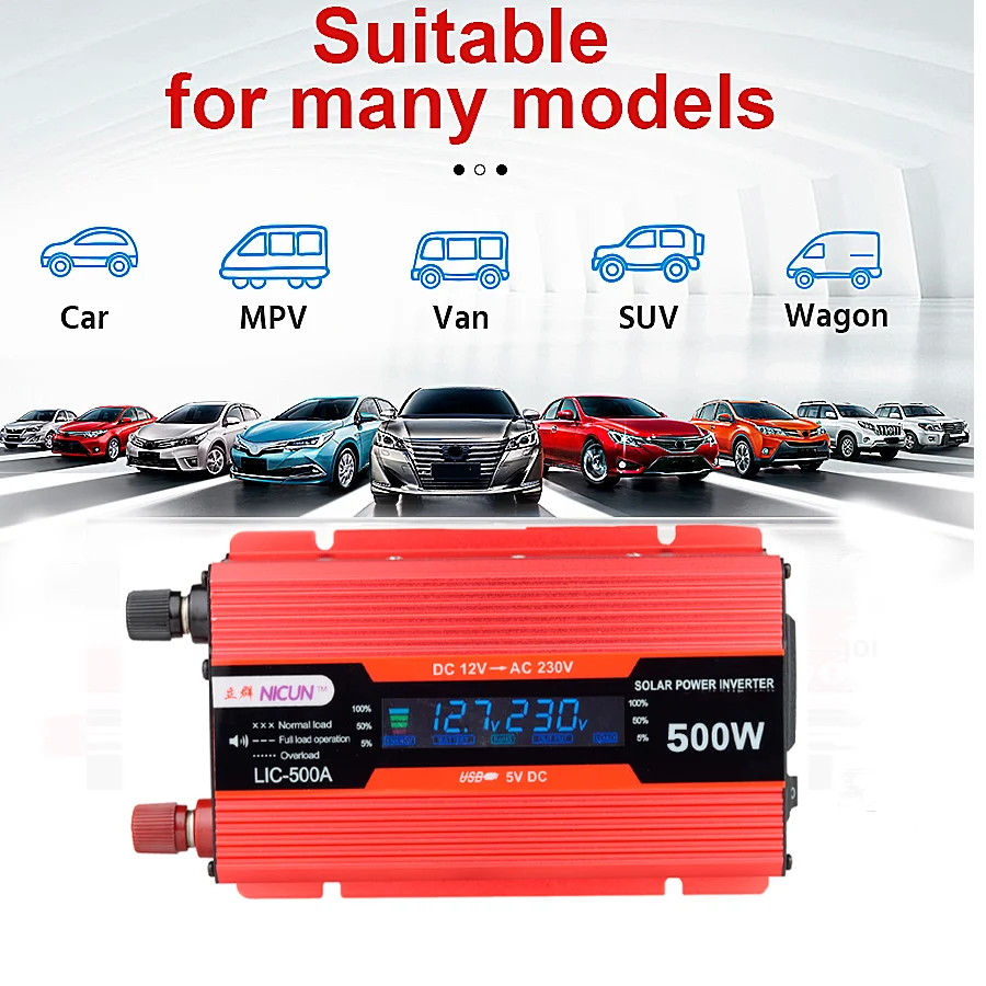 500W Solar Power Inverter 110V/220V Solar Panel System 12V Solar Plate Battery Charge Controller Complete Power Generator