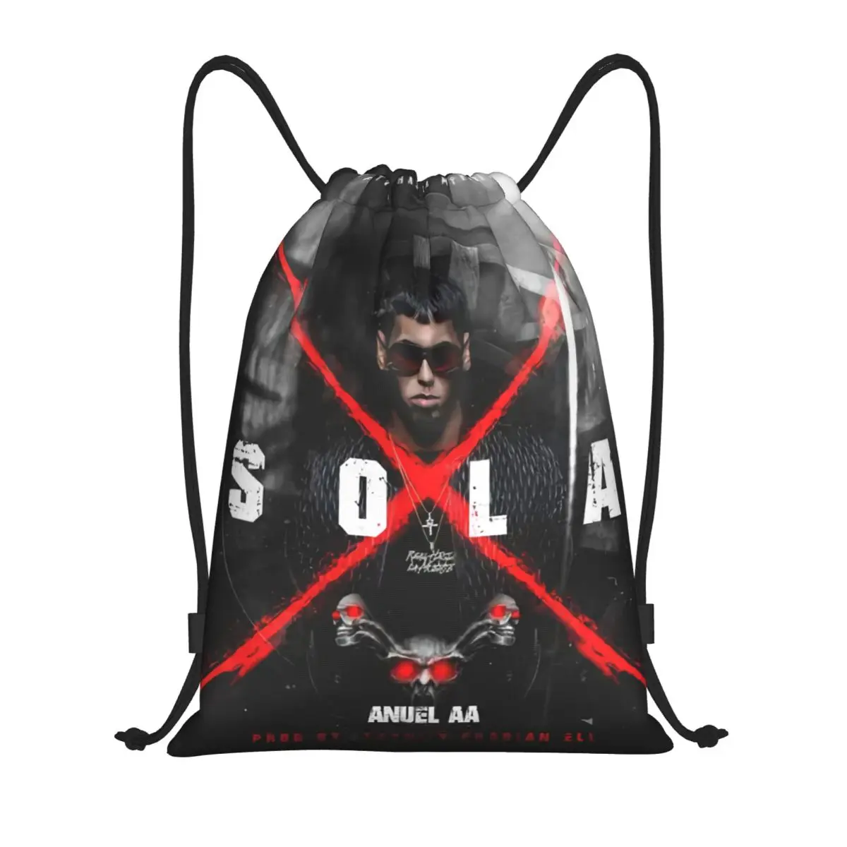 Custom Anuel AA Rapper Drawstring Bags Women Men Lightweight Sports Gym Storage Backpack