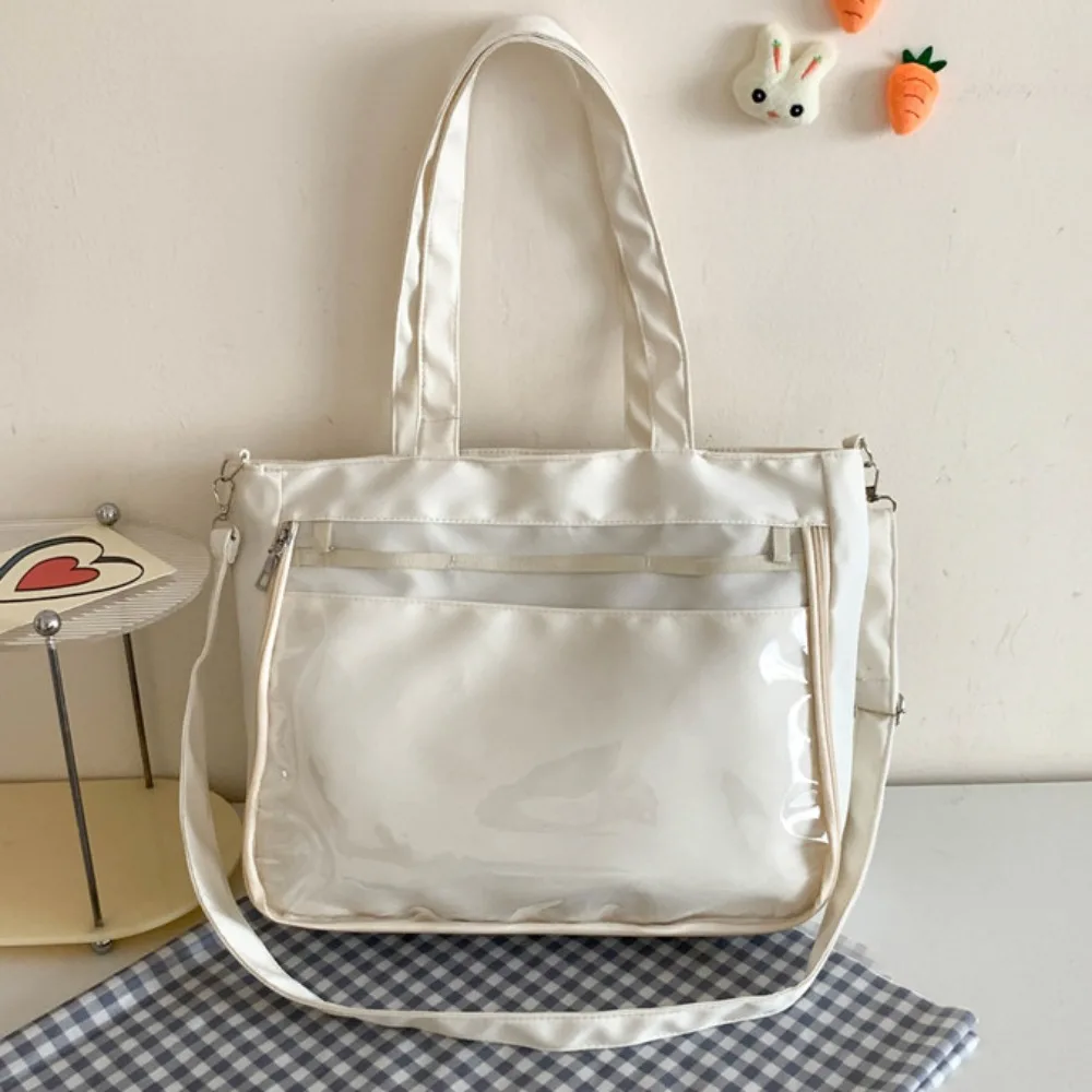 

Fashion Japanese Style Transparent Itabag Pvc Casual Canvas Tote Bag Badge Display Harajuku Lolita Handbag Student