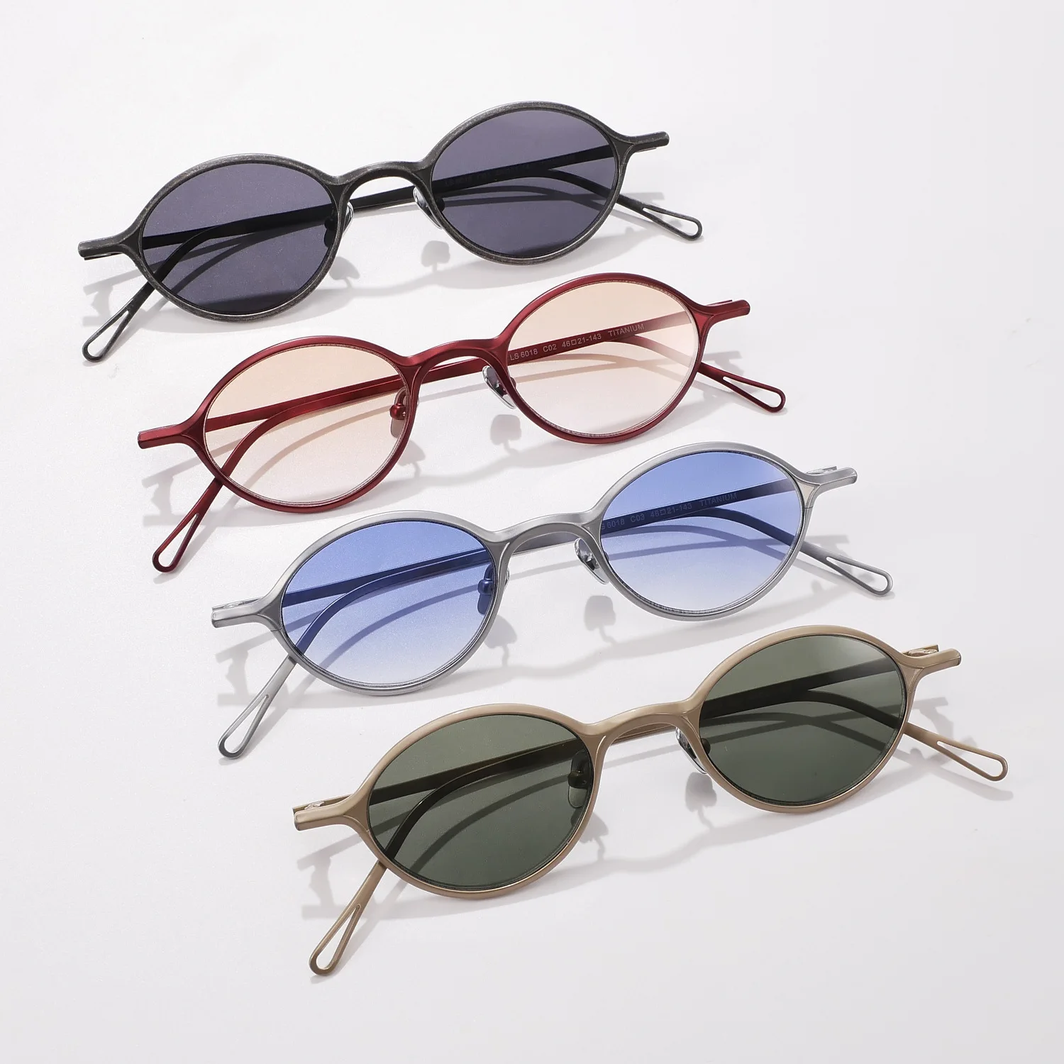 

Super Quality Oval Sunglasses Ultra Light Pure Titanium UV400 Outdoor Retro Fashion Glasses Woman Eyeglasses Custom Prescription