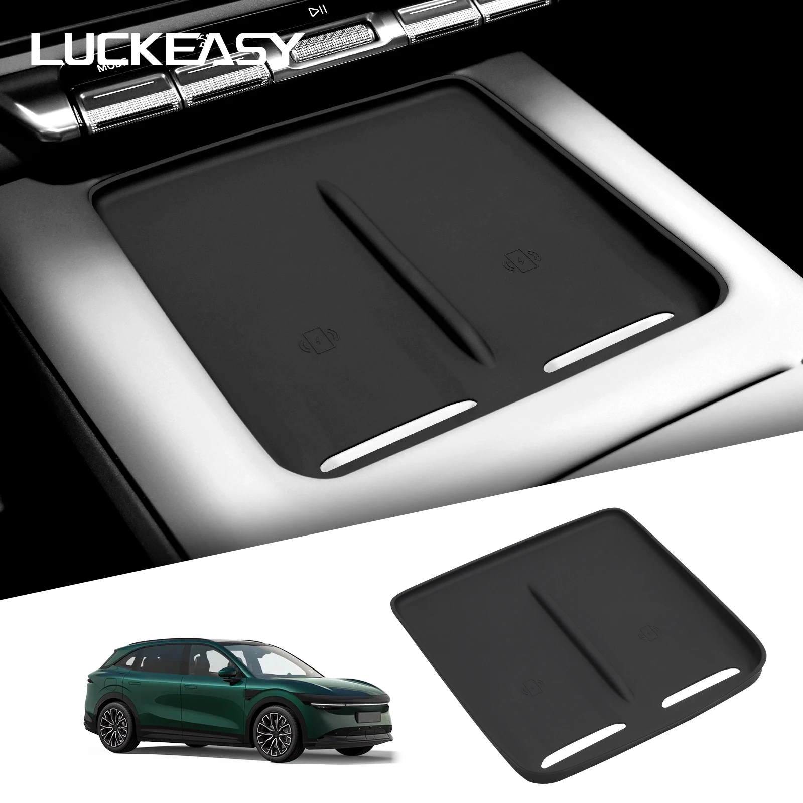 LUCKEASY for Zeekr 7X 2024 2025 2026 Wireless Charging Pad Protective Mat Accessories Central Control Car Phone Non-slip Pad