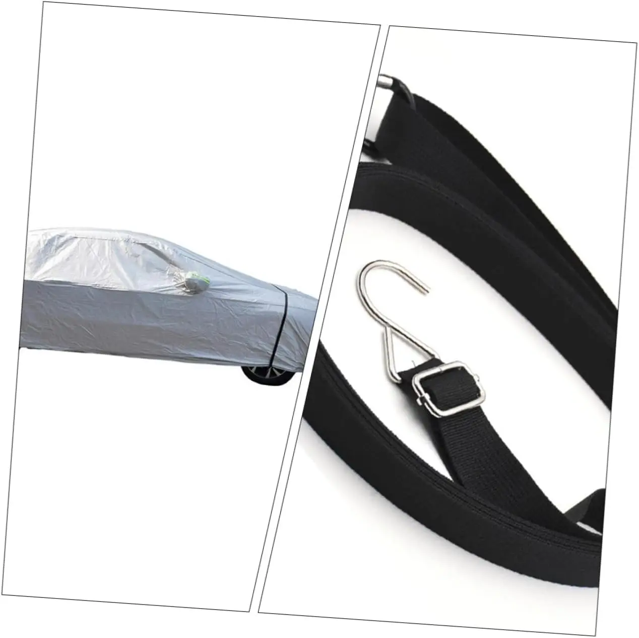 

2pcs Wind Protector Straps For Car Covers Elastic Tie-Down Belts With Buckle Windproof Straps For Vehicle Covering High Winds