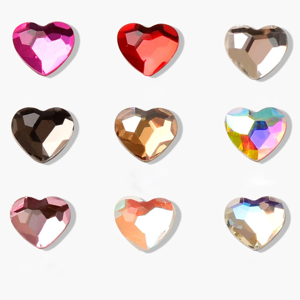 20Pcs Gem Heart Nail Art Charm 3D Crystal Clear Radiant resina trasparente Mini Heart Nail Ornament accessori per unghie creativi fai da te