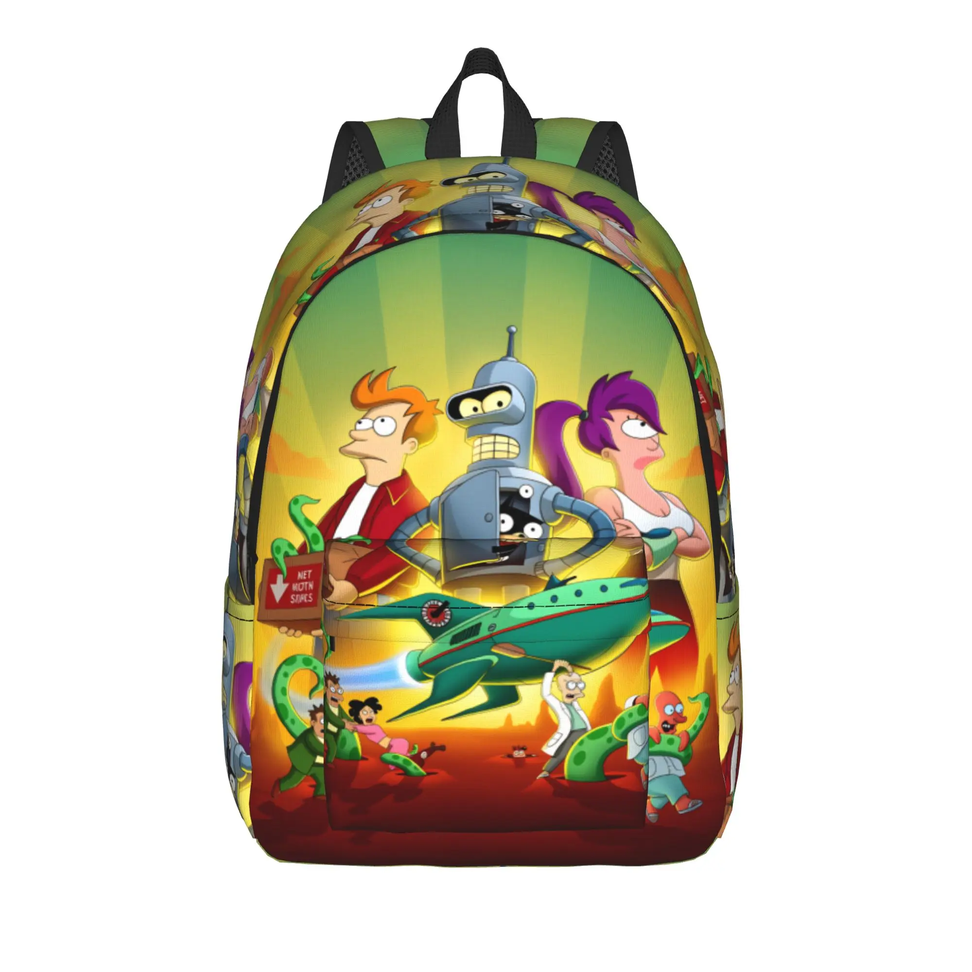 Futuramas Cartoon Comic Backpack Male Polyester Trekking Backpacks Breathable Fun School Bags Rucksack