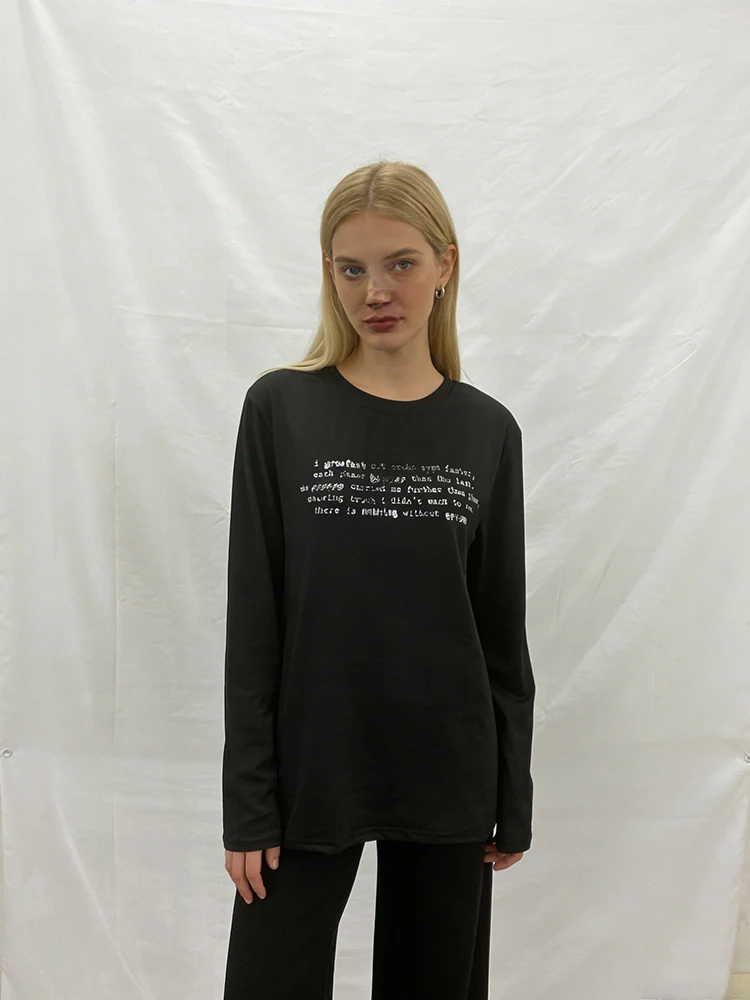 

Ins fashion high street trendy letter printed round neck pullover T-shirt for men and women in winter 2025, new Y2k clothing