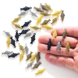 30pcs 5color Antique Sliver animal fish Charm DIY metal charms for jewelry making 20*9mm D705