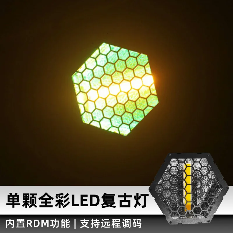 

Светодиодный шестигранный ретро-светильник с одной головкой, светильник-вывеска, светильник для фонового освещения в гостиной, баре, мигающий фоновый эффект, матричный светильник, сценический светильник