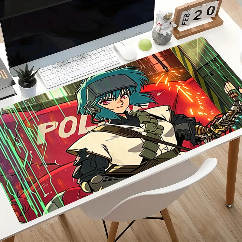 Big Game Mouse Pad Computer Keyboard Pad Lock Edge Gamer Accessories G-Ghost in the Shell Extended Mat Table Cool Anime Mousepad