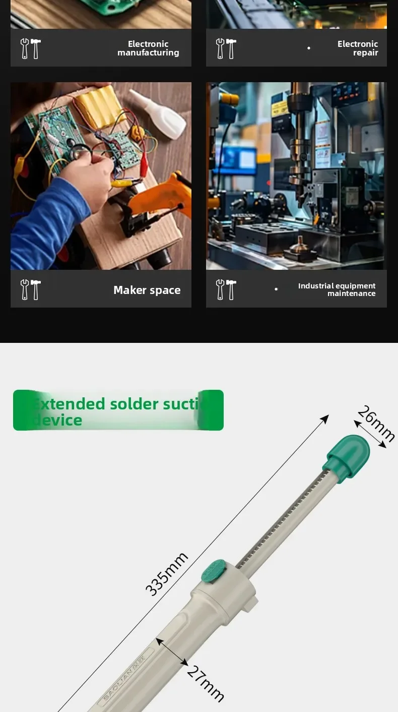 BAOLIAN Entlötpumpe Manueller Lötsauger Vakuum Starke Saugkraft Hitzebeständiges Entlötwerkzeug für Elektronik-Reparatur DIY – Detail 14