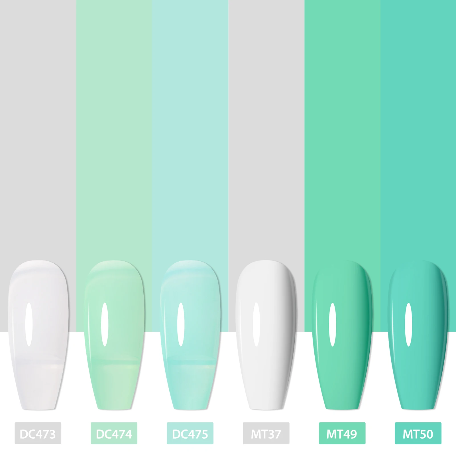 8 Pz/set Kit Smalto Gel Colore Verde Menta Serie Primavera Estate Semi Permanente UV LED Gel Nail Art Soak Off Set di Vernici per Unghie