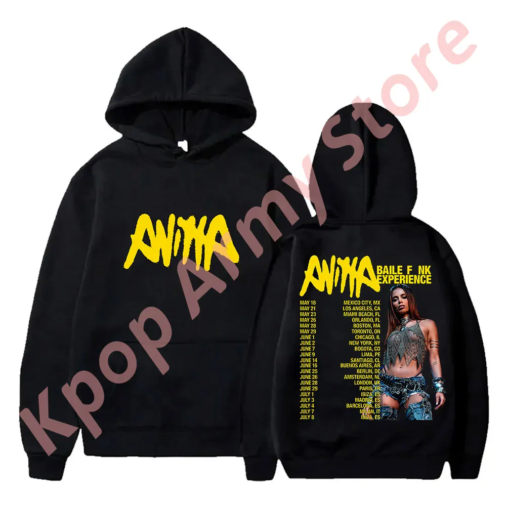 Anitta Hoodies Baile Funk Experience Tour Merch Hooded Women Men Fashion Casual Hooded Sweatshirts