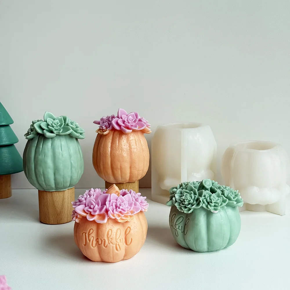 

Хэллоуин сочная тыква ароматизированная гипсовая свеча силиконовая форма ручной работы