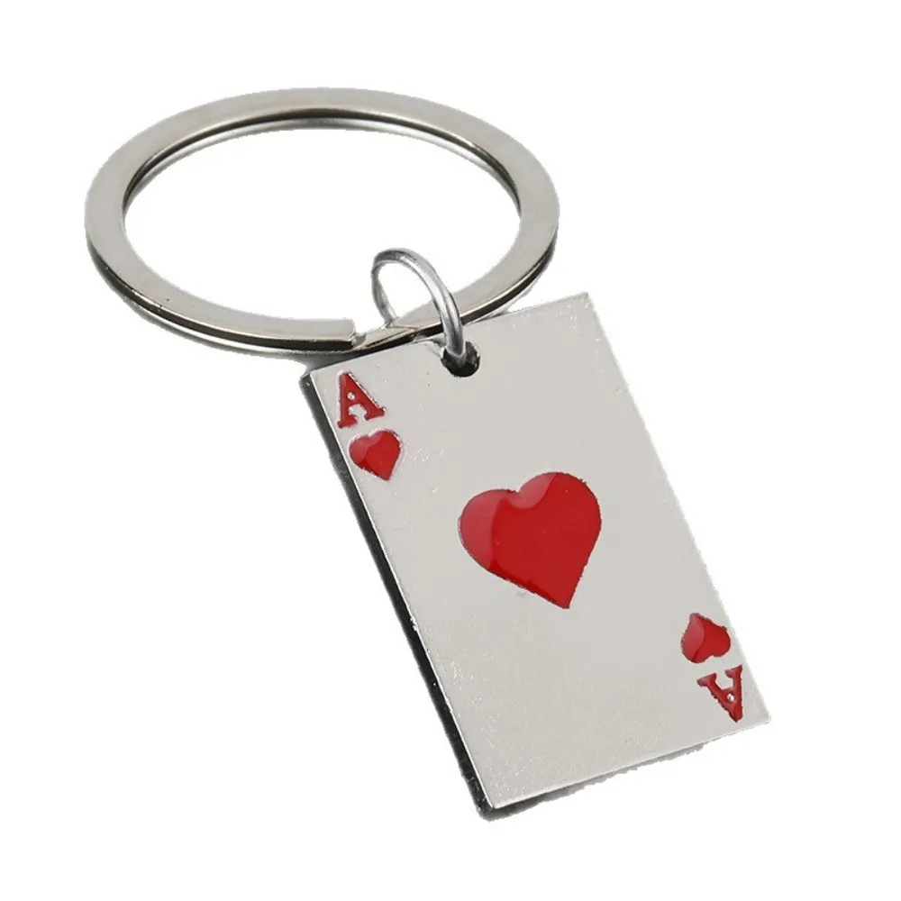 Modische Spielkarten-Schlüsselanhänger Vintage Metall Kreative Texas Poker Spiel Anhänger Schlüsselring für Männer Rucksack Auto Zubehör Geschenke – Detail 6