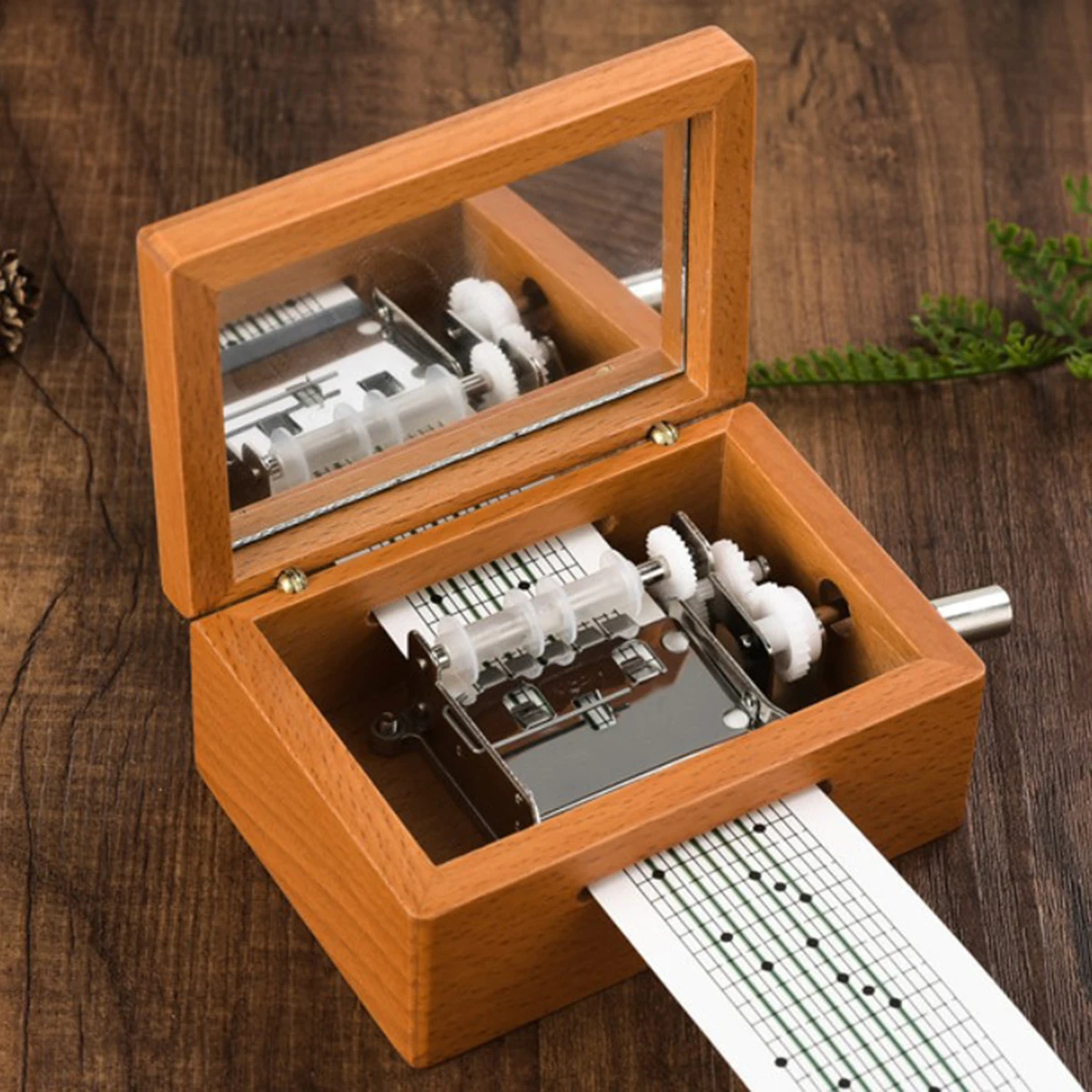 

Music Box Movement Hand Crank with Hole Puncher Machine Silver Paper Tape Mother