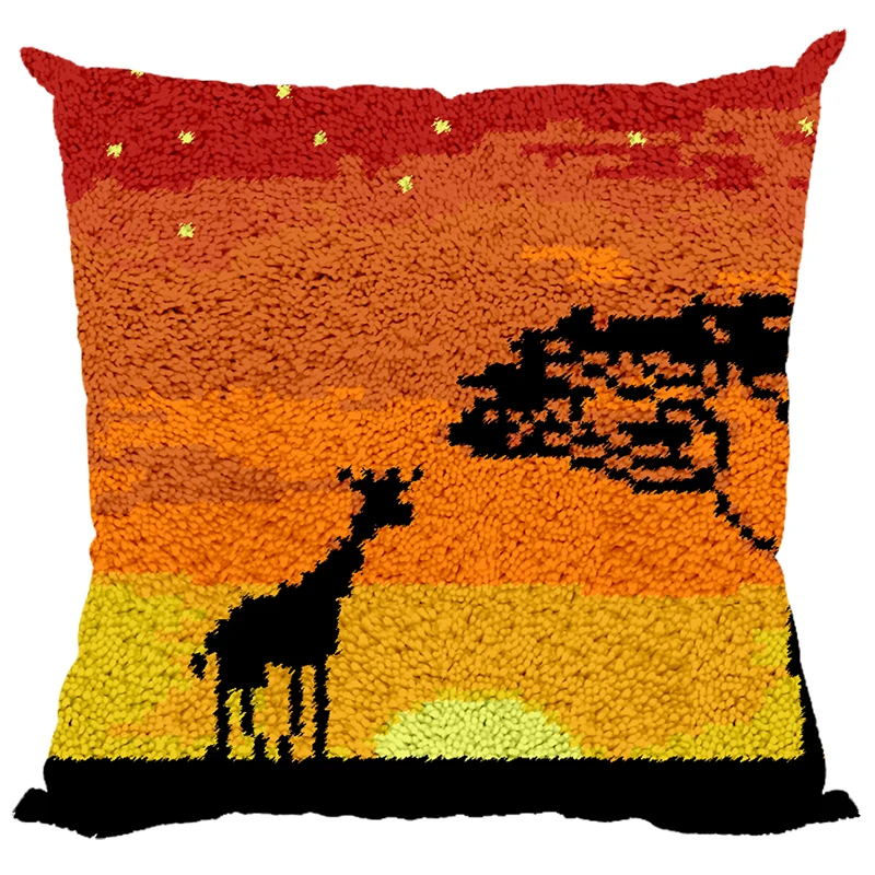 

Cross stitch pillows Latch hook kit Animal series with Pre-Printed Pattern Decorative cushions