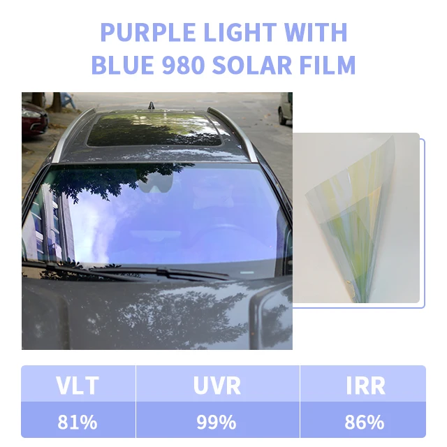 VLT 85% Blue Color Car Window Films 1m/1.52m*30m High Quality Window Tint Rolls