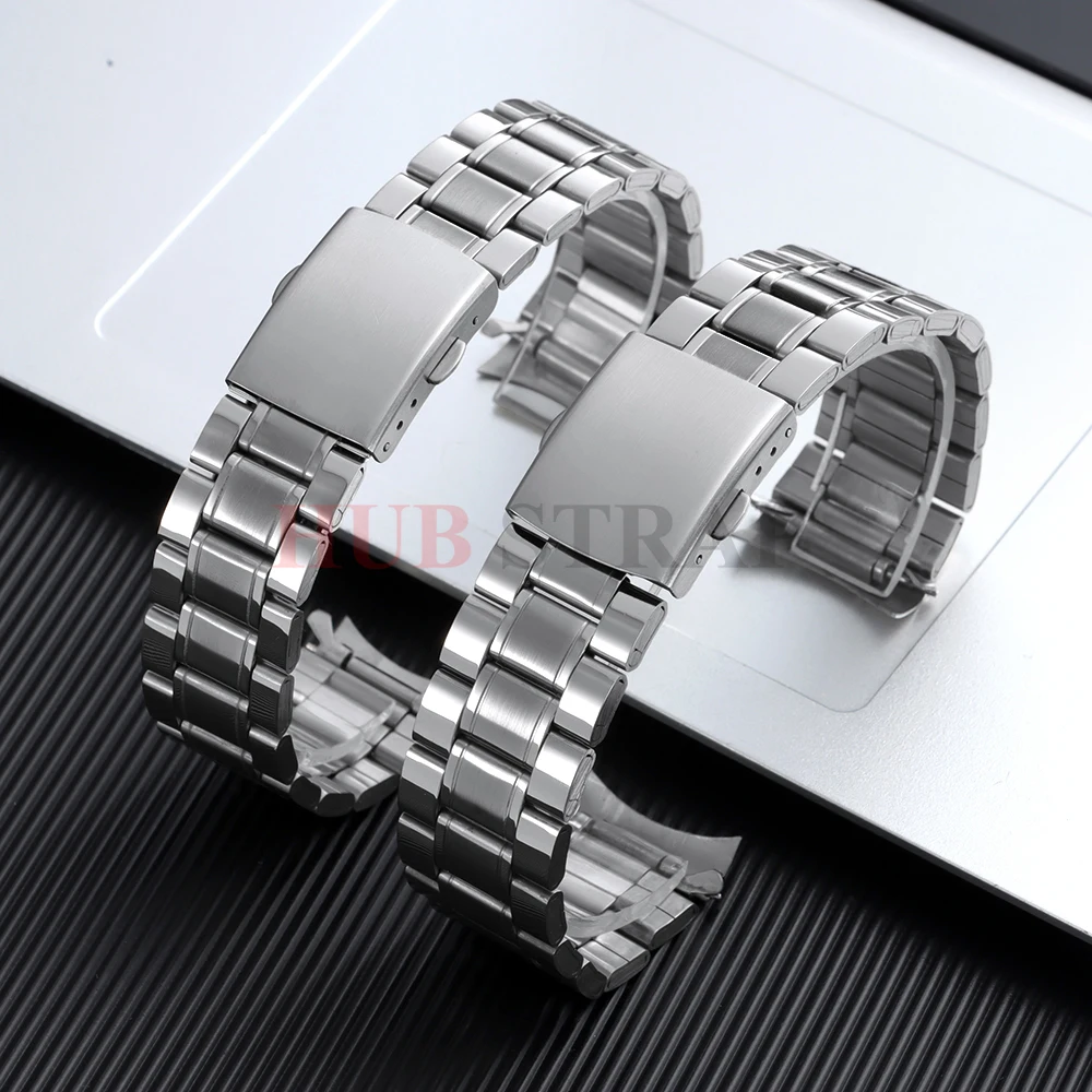 20 22mm Brand Quality Five Beads Stainless Steel Watch Band Curved End Strap for Omega Watchband for Men Women Watch Accessories view 5