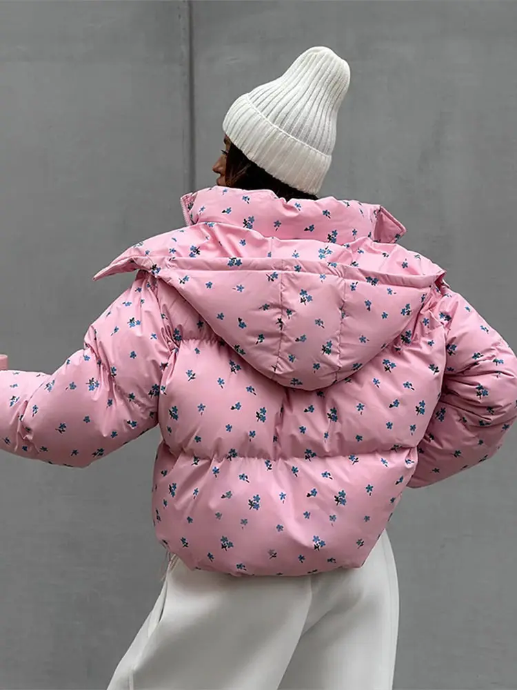 

Универсальные куртки с капюшоном и милым принтом Y2k, топ на молнии, свободное пальто в консервативном стиле, модные повседневные утепленные женские парки