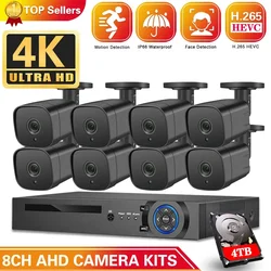 New Super Full HD 8CH AHD 8MP Home Outdoor CCTV Camera System 8 Channel video Surveillance security camera kit 8ch 4K AHD DVR