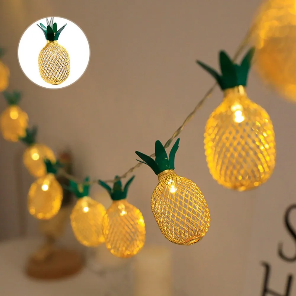

1pc 20LED Pineapple String Lights, Summer Tropical Fruit Light for Party, Birthday, Bedroom, Hawaiian Gift Decorative Lights