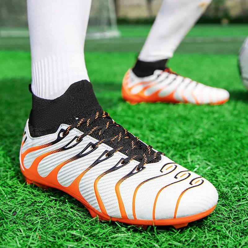 Männer Fußball Schuhe Sport FG/TF Outdoor Fußball Stiefel Training Jungen Spiel Rutschfeste Lange Spikes Stollen Indoor Futsal komfortable – Detail 26