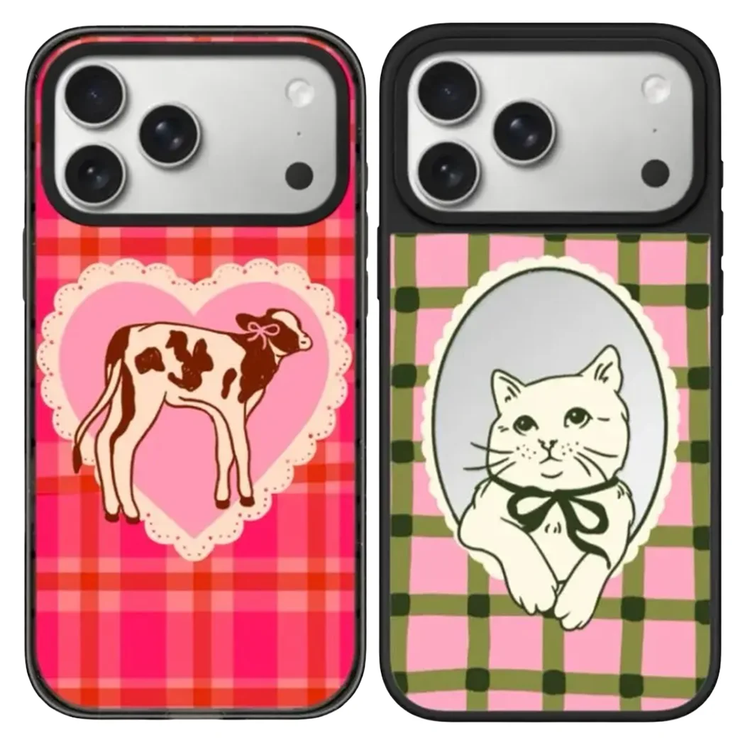 

Cat Cow Mirror / Acrylic Magnetic Phone Case Cover for IPhone 12 13 14 15 16 17 Pro Max Case for IPhone 17 Air