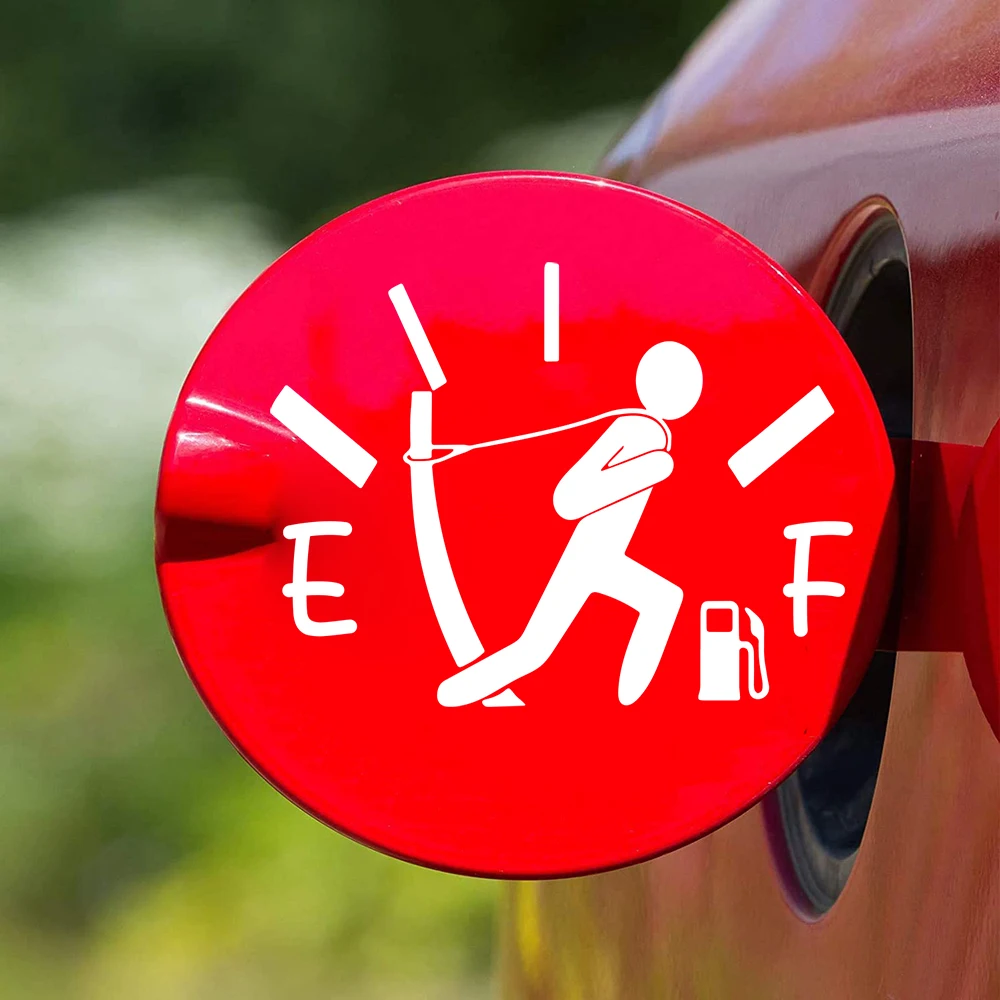 Gas Gauge Man Emblem Car Sticker Decal Fule Tank Cap Bumper Auto Vehicle Vinyl Decor