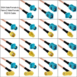 Fakra Z Type Male Female Water Blue Universal To SMA Plug Jack Pigtail Cable Adapter RG316 15cm /30cm/50cm/100cm Wholesale NEW