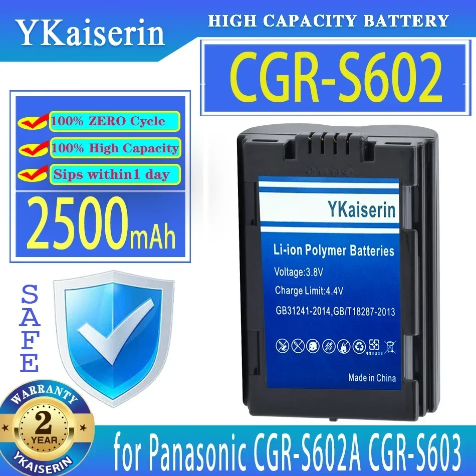 2500mAh Camera Battery for Panasonic CGR-S602A CGR-S603 DMW-BL14 Lumix DMC-L1 DMC-LC40 DMC-LC5 Leica DIGILUX1