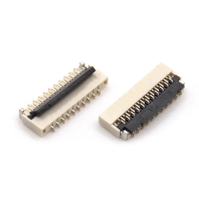 10pcs Fpc Connector 0.3mm Clamshell Down To 1.0h Ultra-thin Fpc Double Row Dislocation Flat Cable Socket