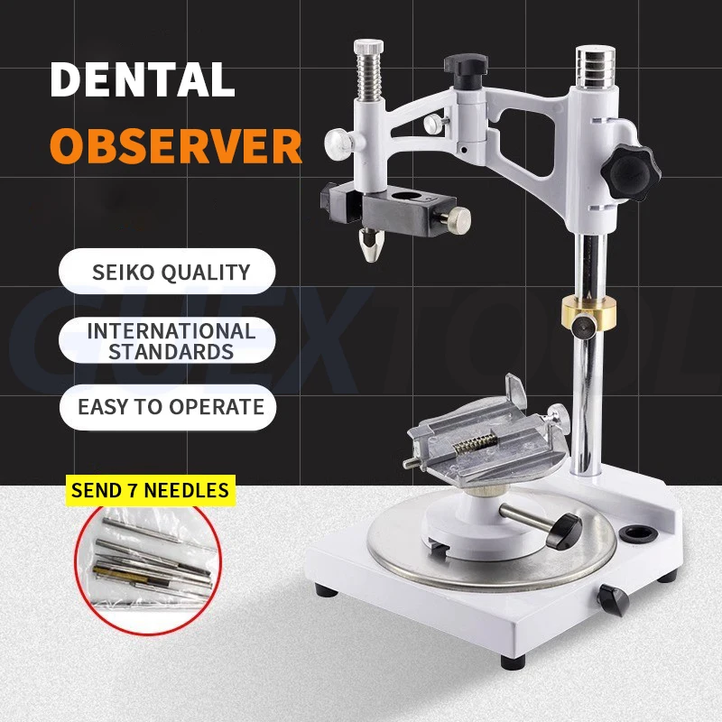 JT-09 Dental Lab Surveyor Visualizer With 7 Tips Dental Equipment Parallelometer Square Base Dental Planning Model Observation