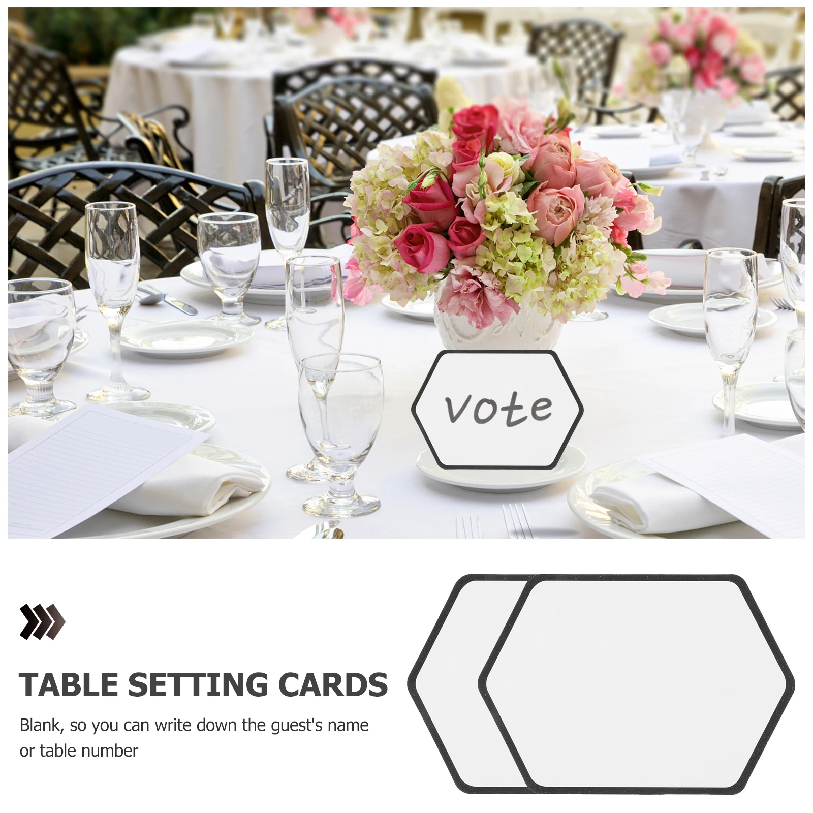 

50 Rewritable PVC Place Cards for Table Setting Buffet Wedding Banquet Restaurant Party Food Labels Name Signs