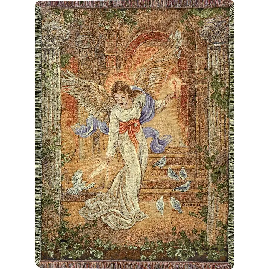 

50 x 60Inch Tapestry Throw, Angel of Light,Bedroom