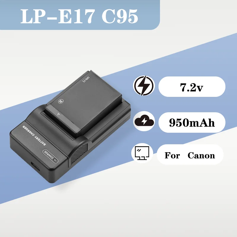 

High Capacity Replacement Battery LP E17 7.2V 950mAh Compatible ForCanon R100 R10 D850 R50 RP 200D 750D
