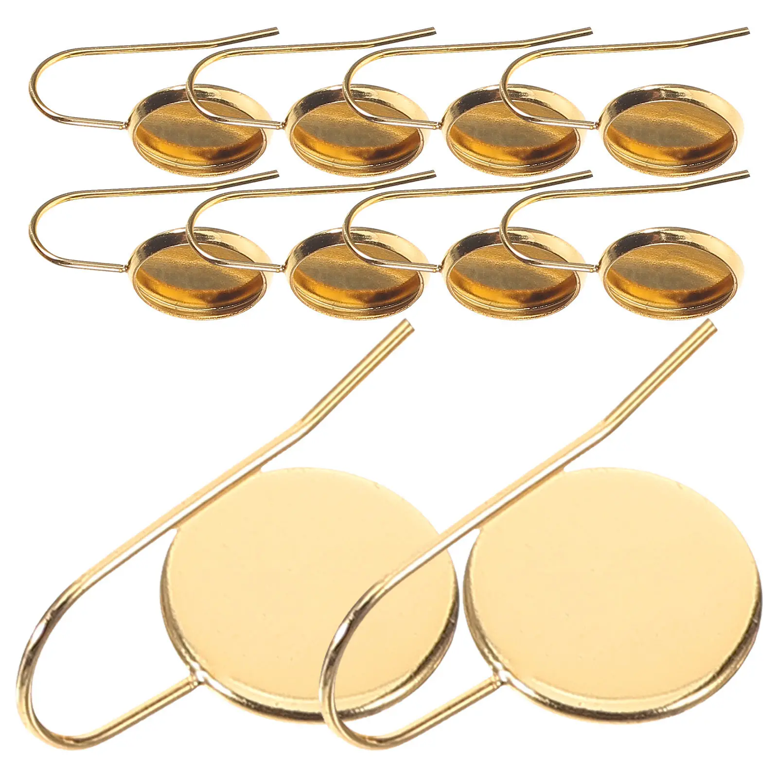 

10pcs Bezel Trays For Earrings Making Diy Jewelry Crafting Metal Blank Settings Round Disc Compatible With Gemstones Silver Tone