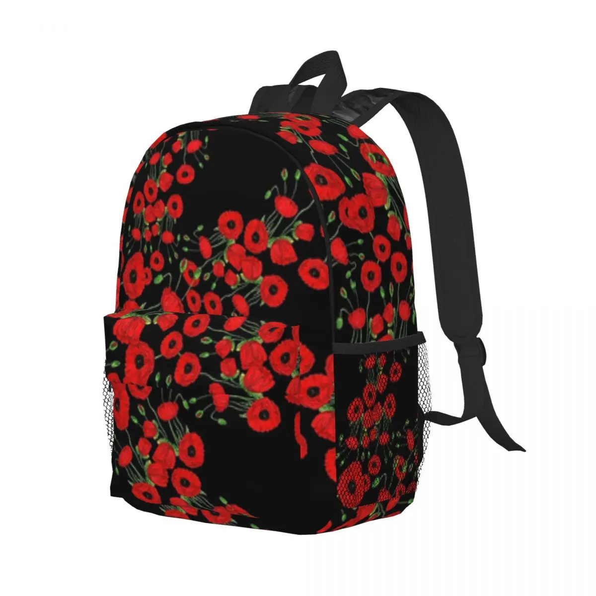 The Burst Of Red Poppies Botanical Fireworks New Fashion High Capacity Waterproof College Backpack Trendy Laptop Travel Book Bag