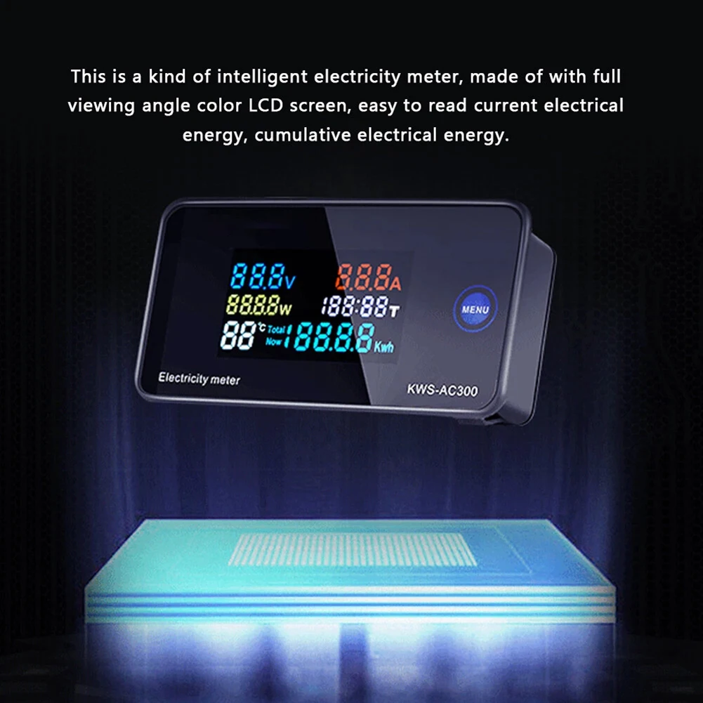 KWh Meter AC Voltage Meter For Electrical Testing Applicable For Various Appliances Full-view LCD Display For Home Appliances