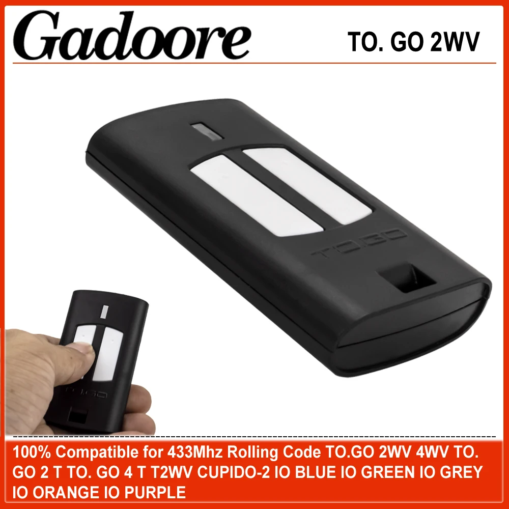 Gadoore TO.GO 2WV Garage Door Remote TO.GO 2WV TO.GO 4WV 433MHz Compatible with  BENINCA TO.GO 2WV 4WV IO.2WV  LO.T2WMR T2 WV T4