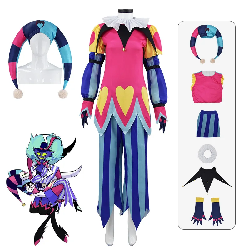 

Anime Fizzarolli Cosplay Costume Fantasia Helluva Cos Boss Cospaly Tops Pants Hat Neckwear Gloves Halloween Carnival Costume