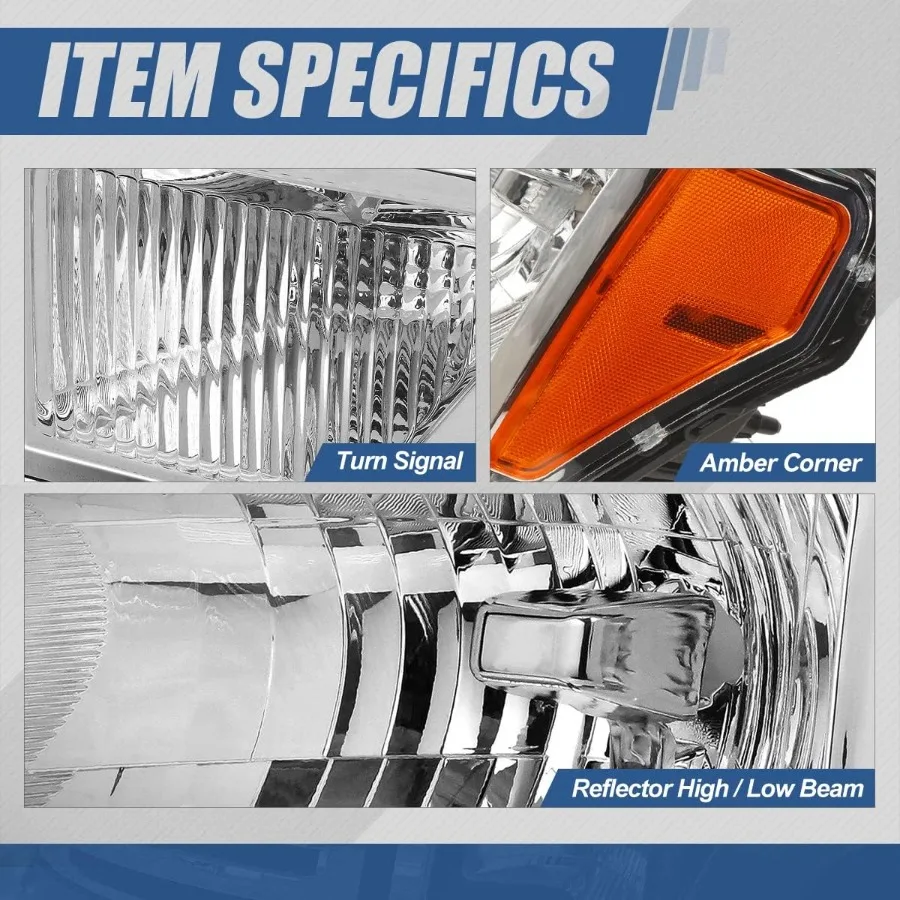 مجموعة مصابيح أمامية نموذجية هالوجين لـ F150 12th Generation 20092014 مصابيح أمامية بديلة للسائق والراكب مع I #3