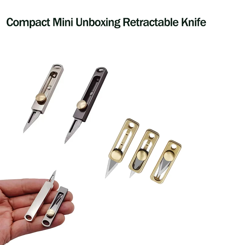 1pcs Mini Stainless Steel Knife Portable Multi-Functional Knife Survival Safety Knife Keyring Accessory Compact Tool Box Cutter