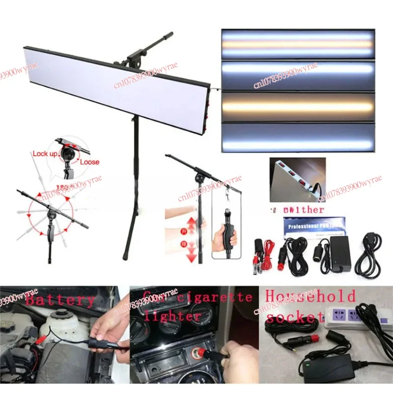 110V/220V LED Lamp Sheet Metal Repairer Car Dent Repair Tools LED Light Reflection Board with Adjustable Holder Hand Tool Set