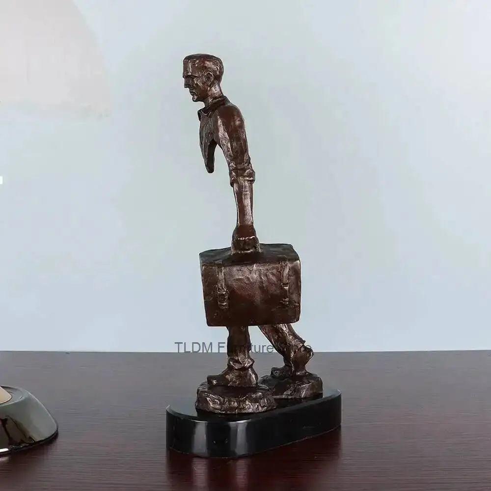 Travel Art Famous Male Bruno Sculpture Abstract Catalano Man Bronze Figurine Collectible Traveller Statue Home Decor H
